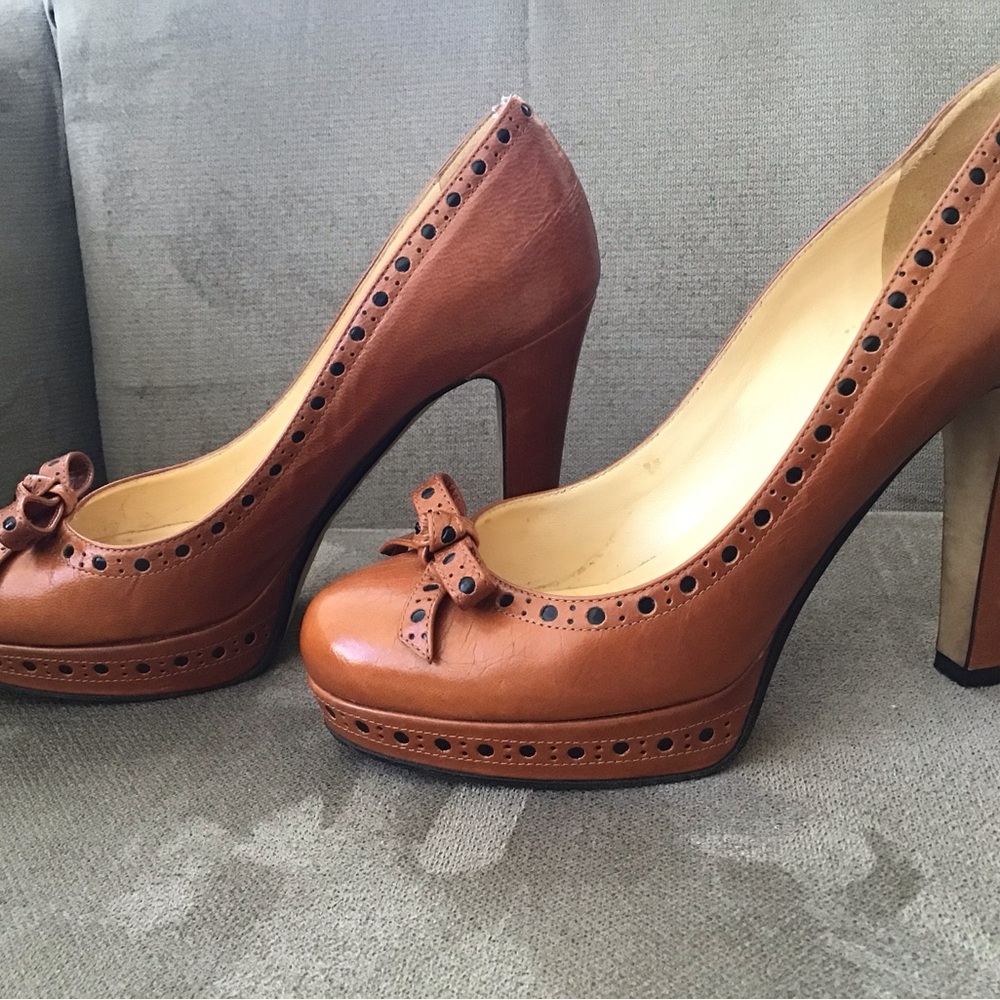 Kate Spade Leather Platform Heels Size 6 - Picture 3 of 16